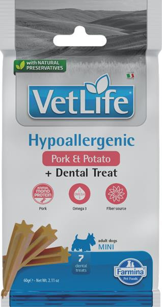 Farmina Vet Life Dog Hypo Pork Potato Adult Mini maškrta pre psy 60g