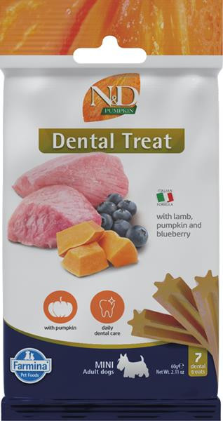 Farmina ND Pumpkin Dog Lamb Blueb Adult Mini maškrta pre psy 60g