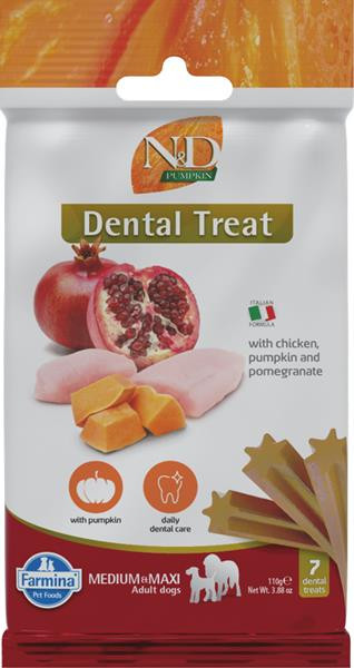 Farmina ND Pumpkin Dog Chicken Pomegranate Adult medium & maxi maškrta pre psy 110g