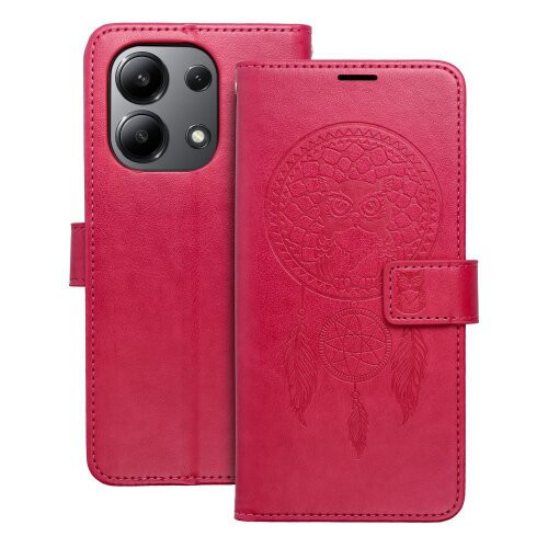 Puzdro Mezzo Book Xiaomi Redmi Note 13 4G, vzor dreamcatcher - červené