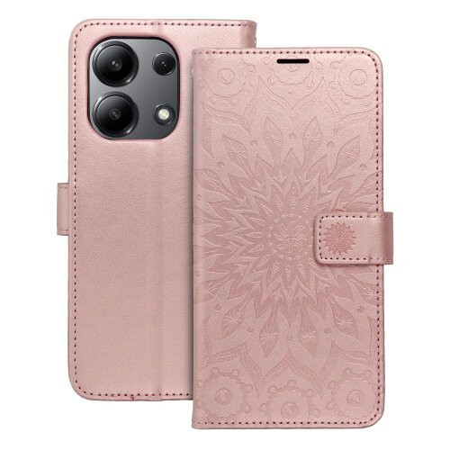 Puzdro Mezzo Book Xiaomi Redmi Note 13 4G, vzor mandala - ružovo-zlaté