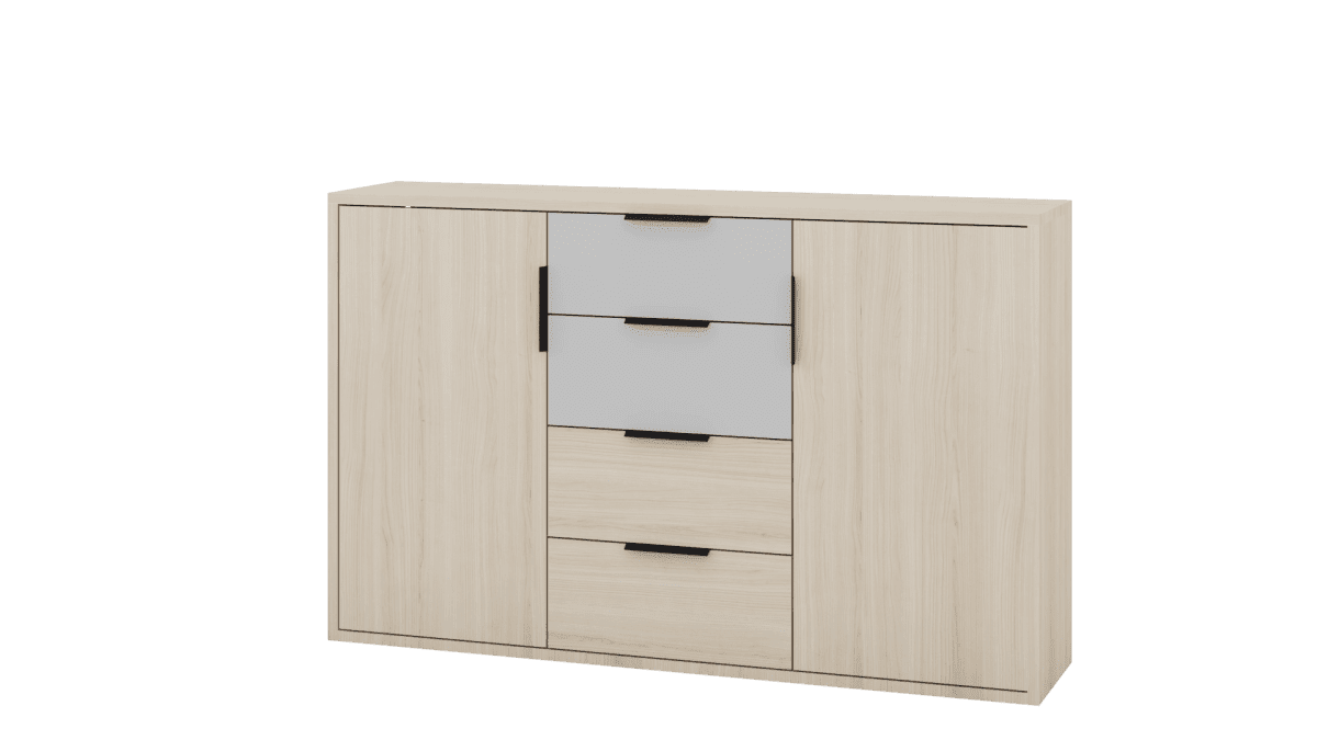 Komoda Ryga 05 145 cm dub Riva/šedá