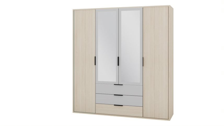 Šatní skříň Ryga 02 187 cm dub Riva/šedá