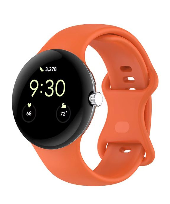 eses Silikónový remienok pre Google Pixel Watch 3, 45 mm, veľkosť S - Oranžový