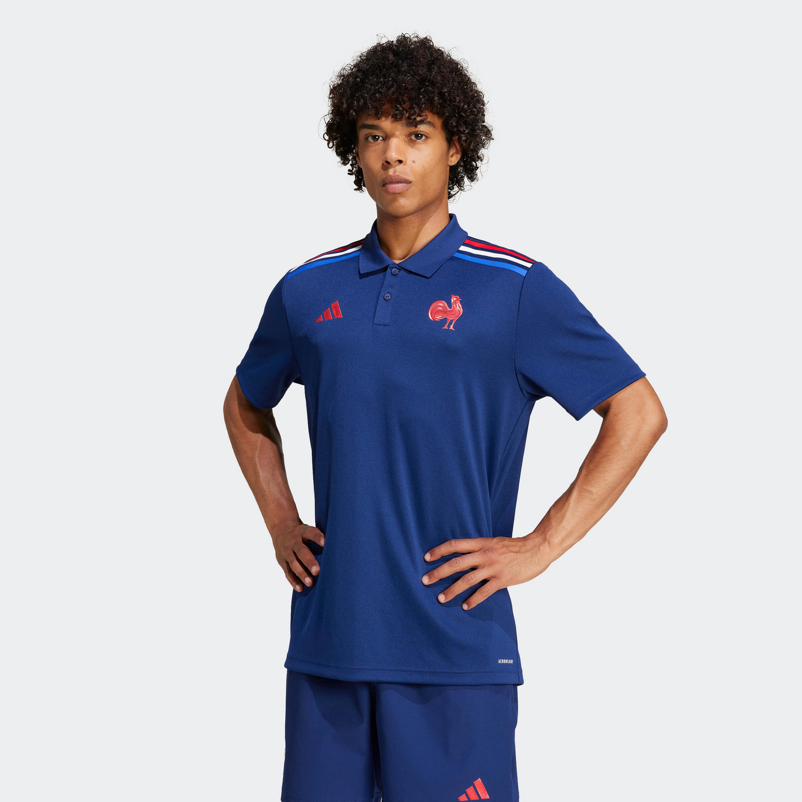 ADIDAS ragbyové polo tričko tmavomodré