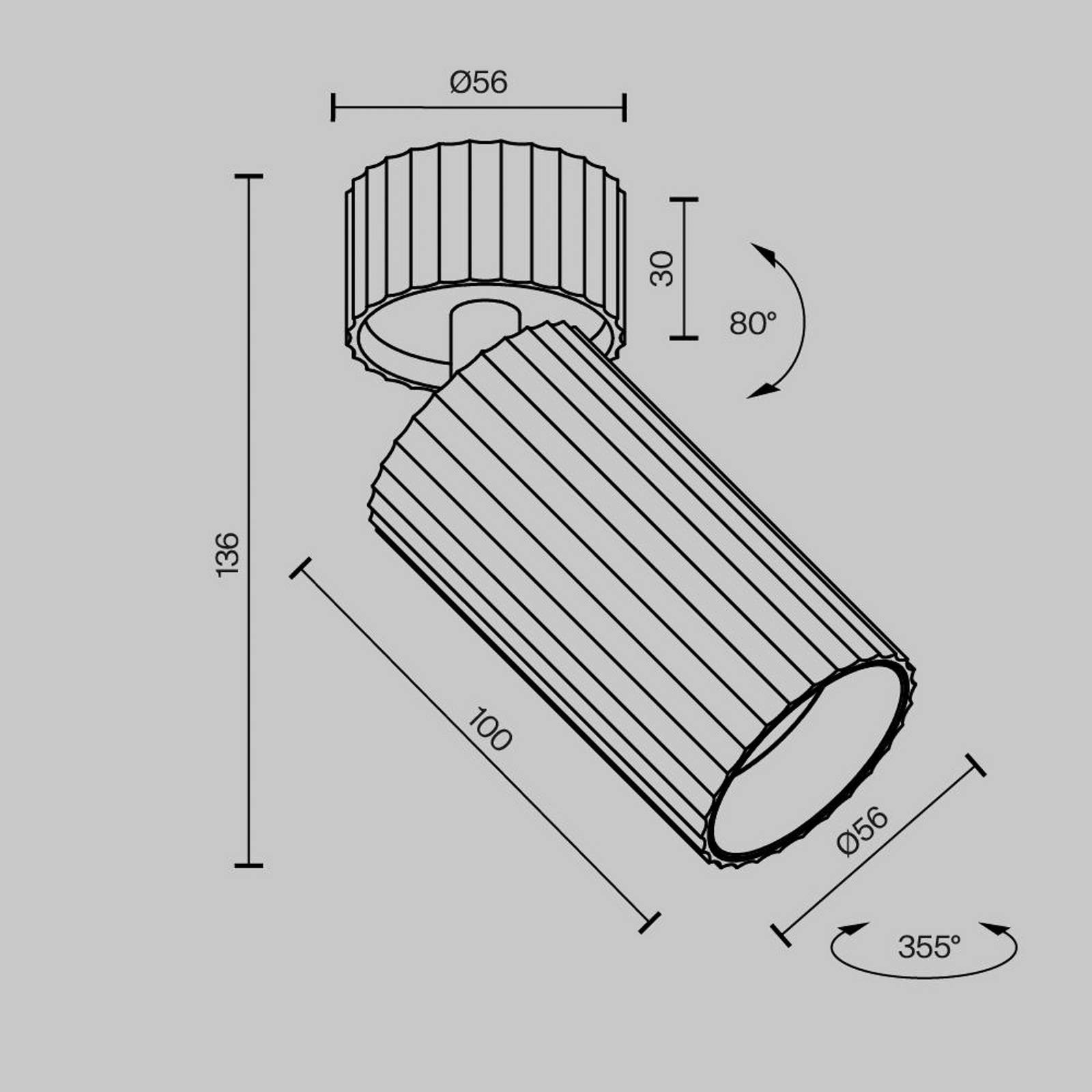 Stropné bodové svietidlo Maytoni Calipso, biele, otočné, GU10