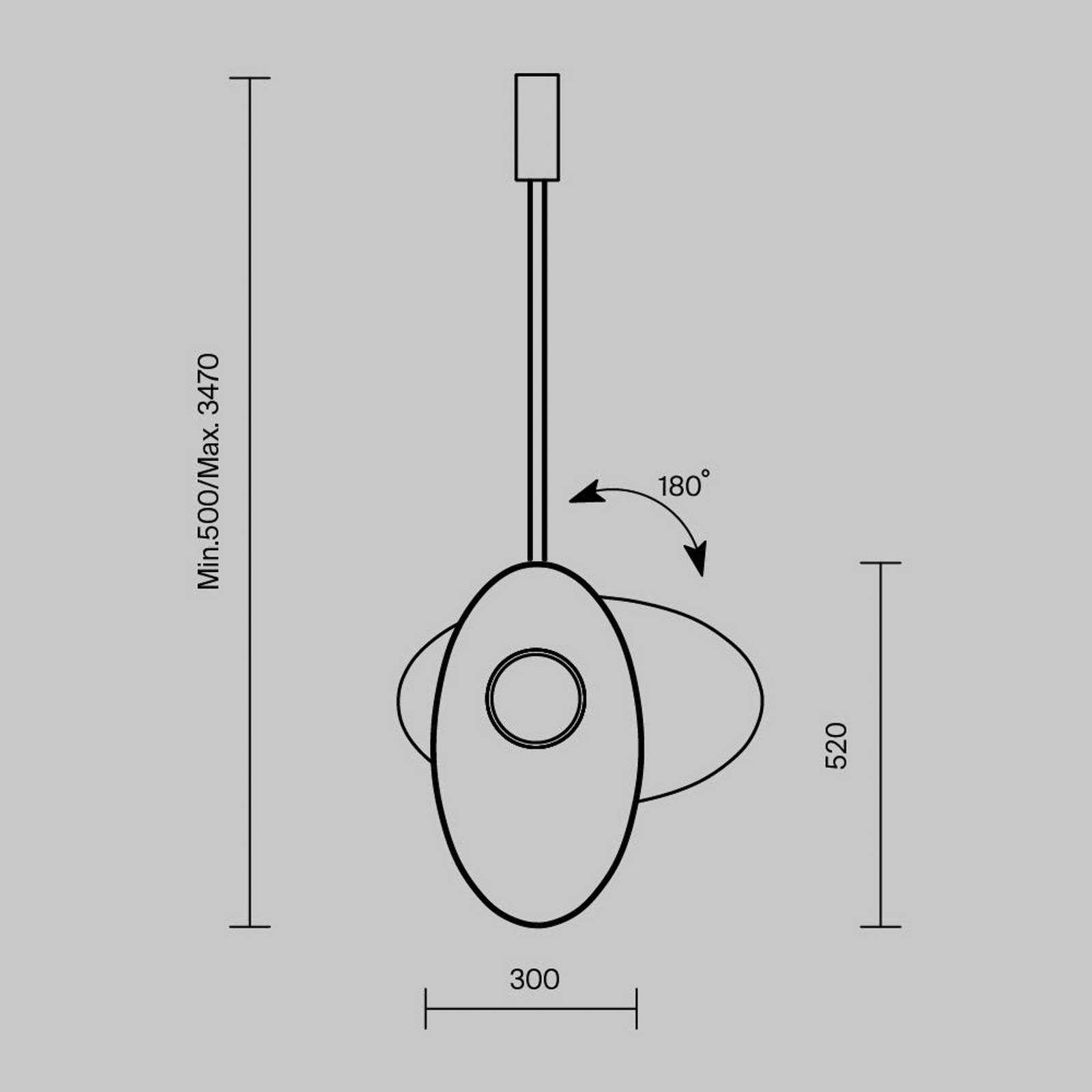 Závesné svietidlo Maytoni Evolution LED, sivé/biele, otočné