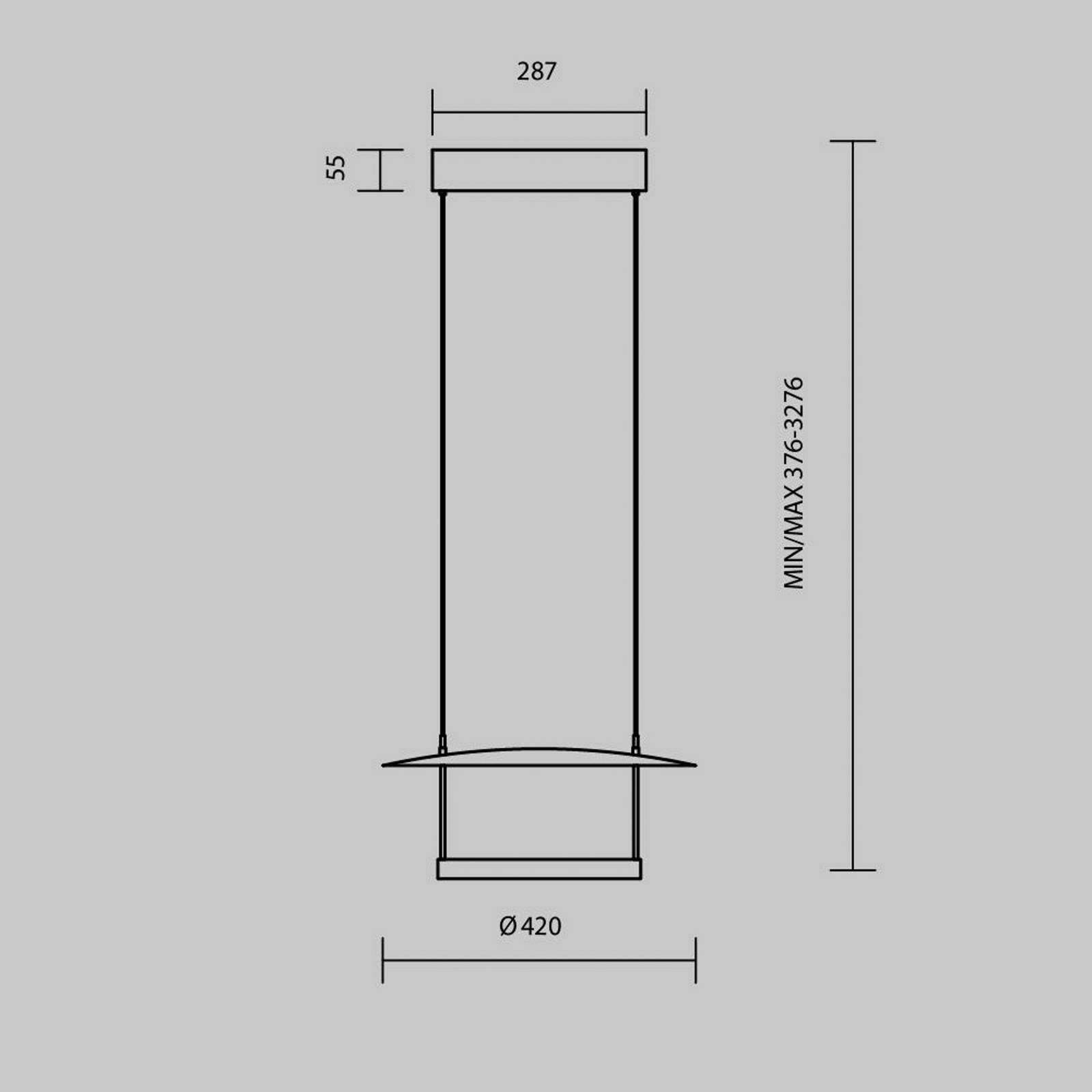 Závesné svietidlo Maytoni Ambience LED, Ø42cm, kov, čierna/biela