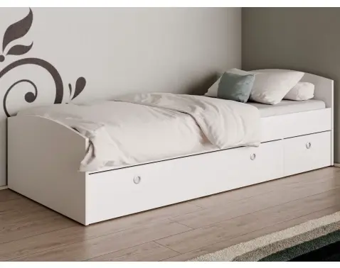 Posteľ s úložným priestorom Patrik 90x200 cm, biela%