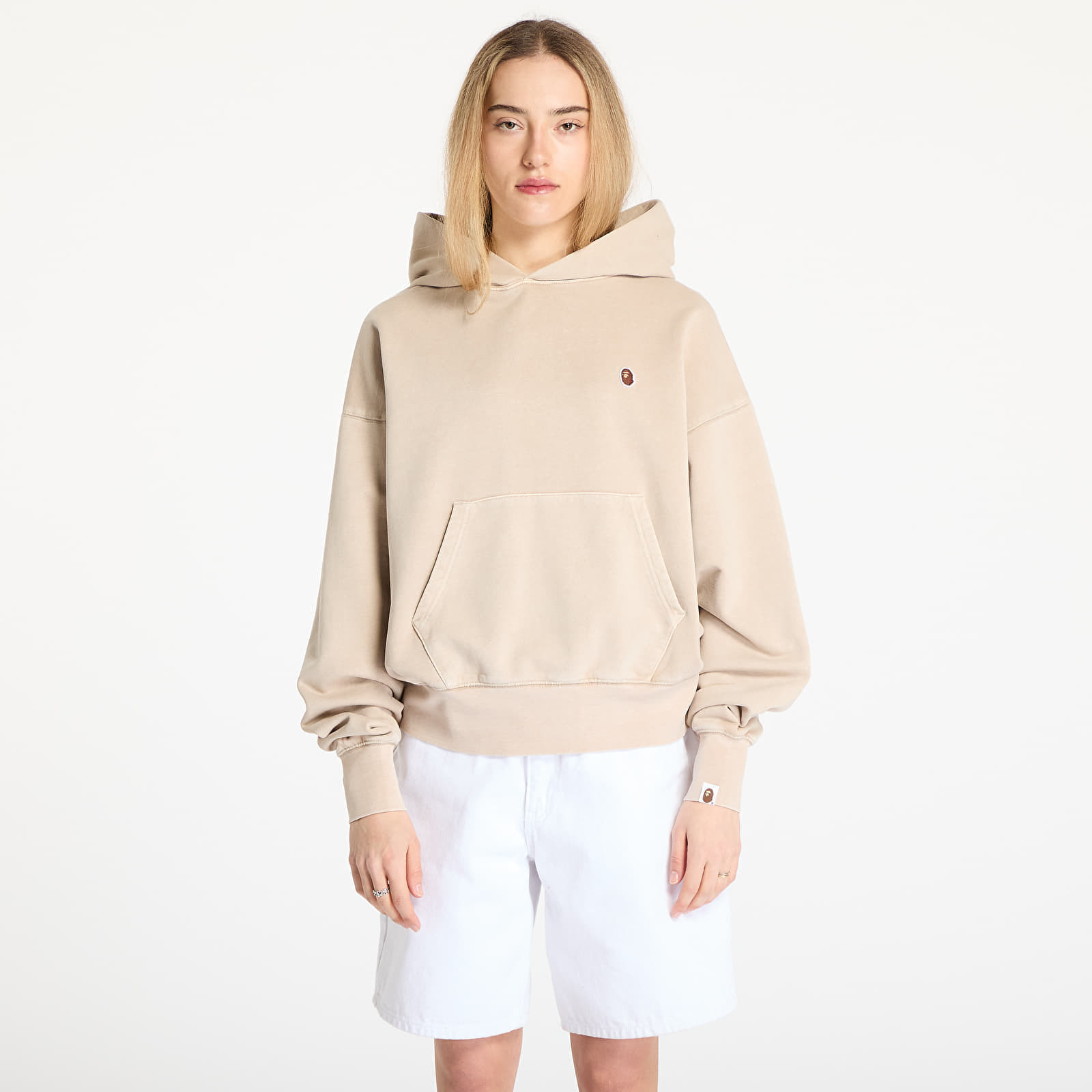 Mikina A BATHING APE Pigment Dyed One Point Oversized Pullover Hoodie Gray S