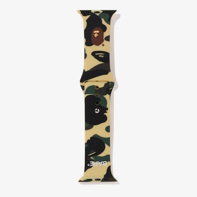 A BATHING APE 1St Camo Watch Band Yellow L