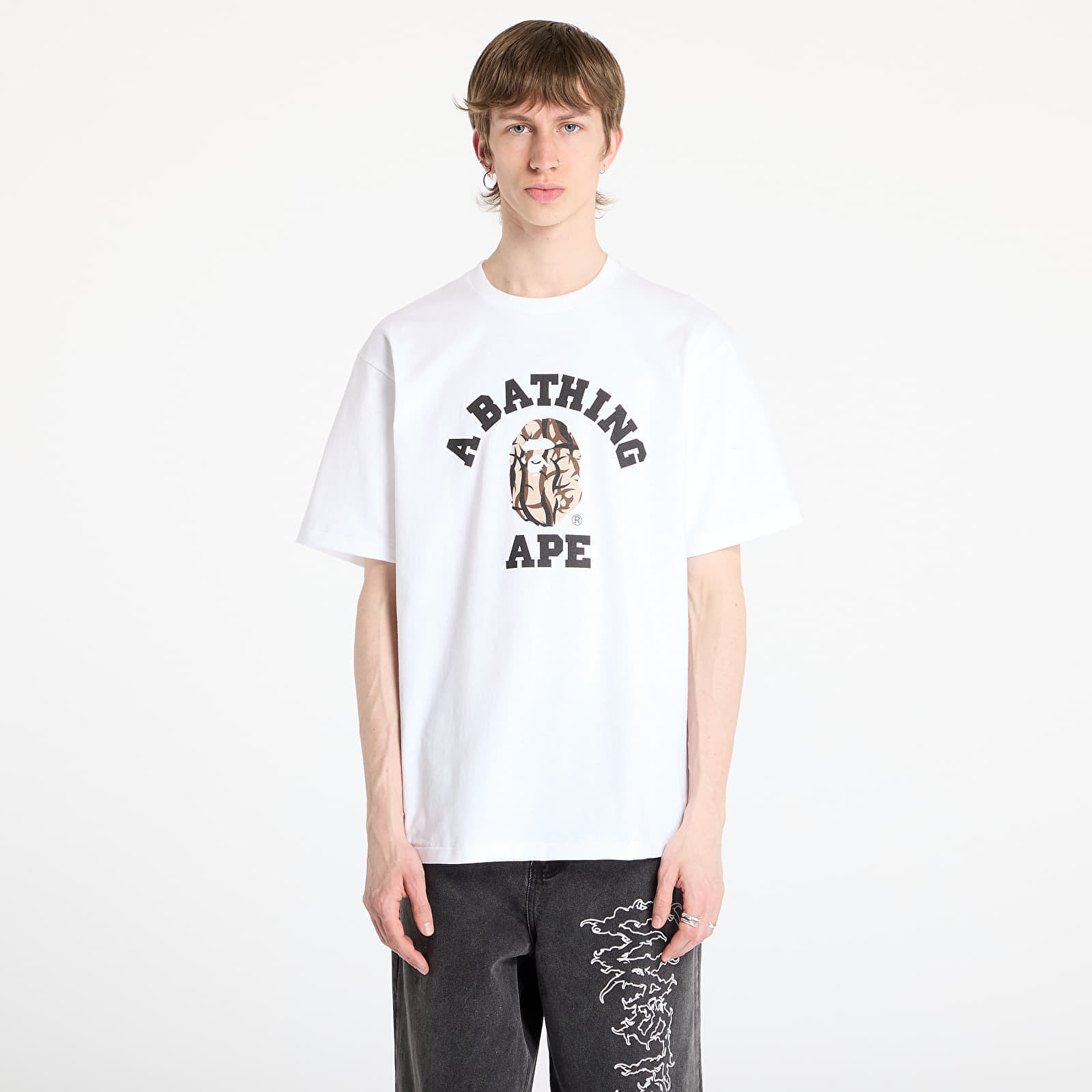 Tričko A BATHING APE Trial Camo College Tee UNISEX White M