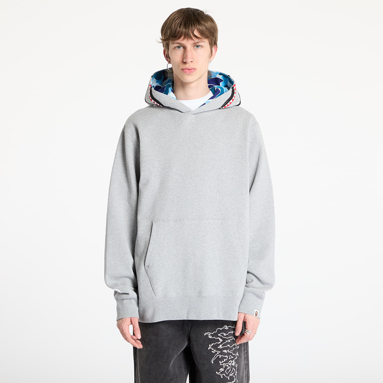 Mikina A BATHING APE Abc Camo Shark Pullover Hoodie UNISEX Gray M