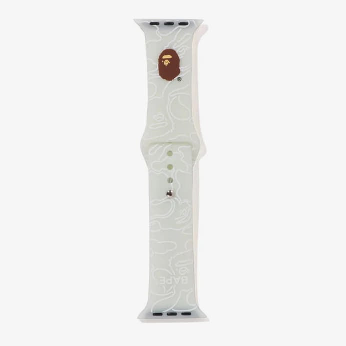 A BATHING APE Neon Camo Watch Band White M