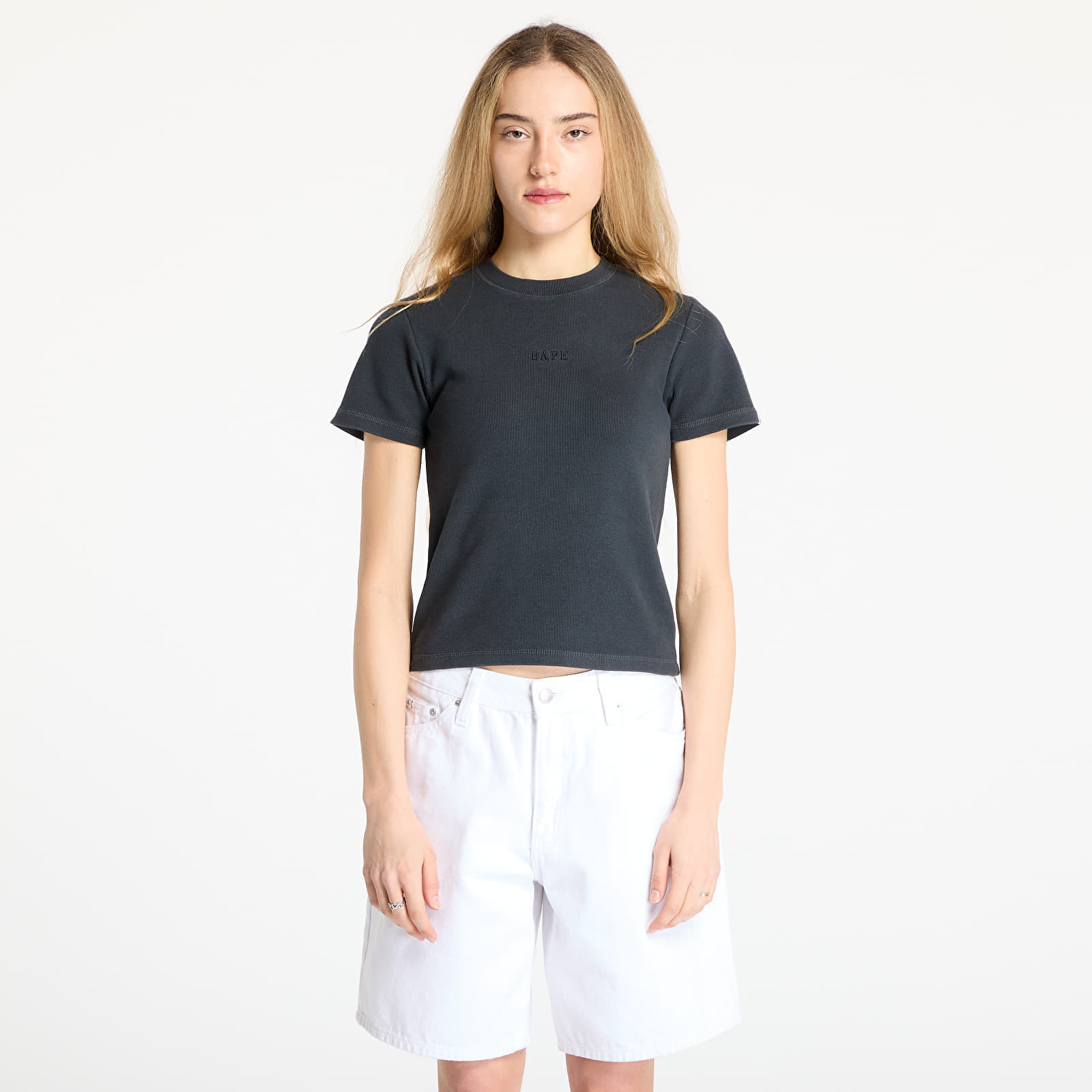 Tričko A BATHING APE Pigment Dyed Rib Tee Black S