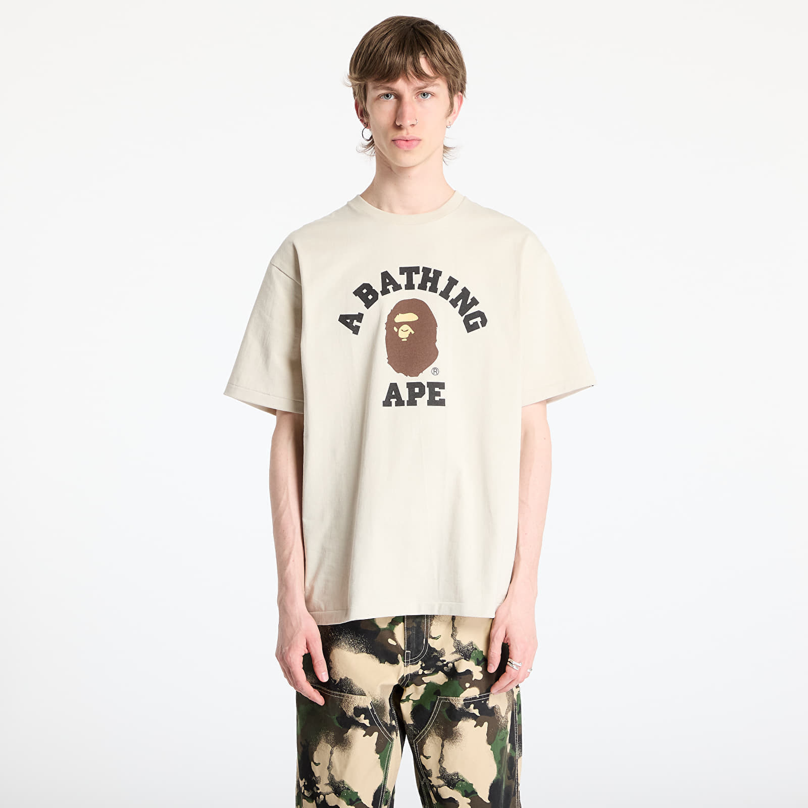 Tričko A BATHING APE College Tee UNISEX Beige M