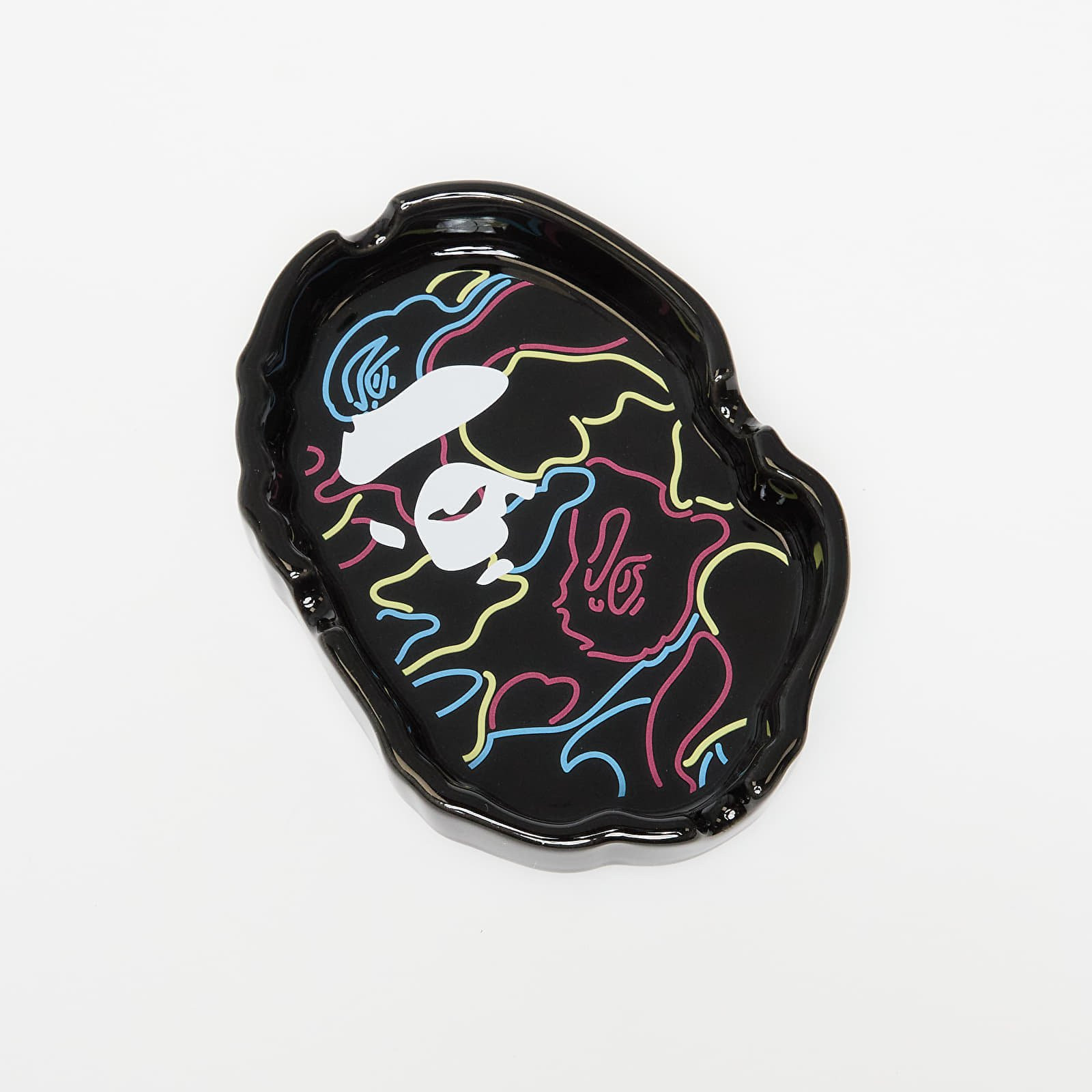 A BATHING APE Neon Camo Ape Head Ashtray Black Universal