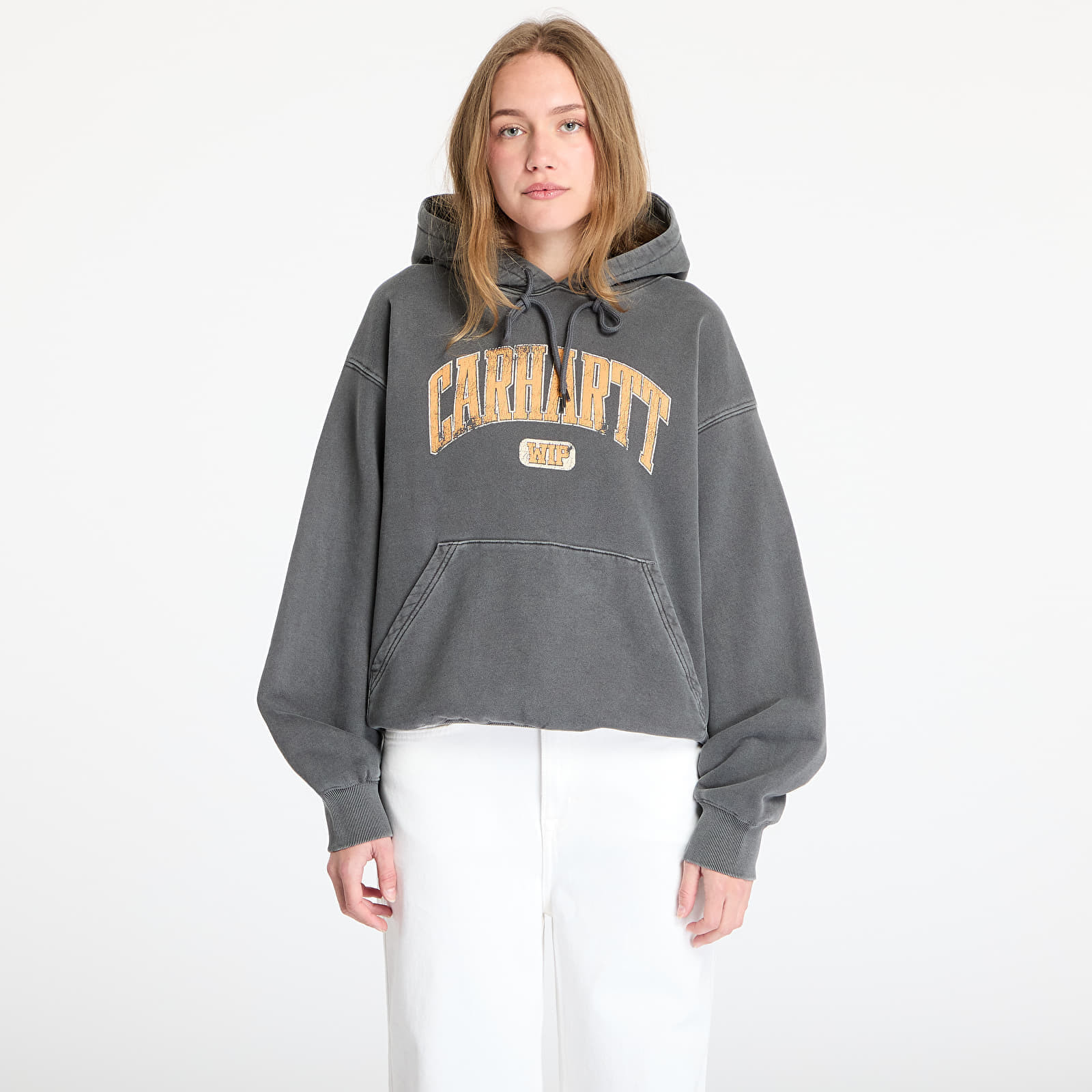 Mikina Carhartt WIP Hooded Library Sweat UNISEX Black Garment Dyed M