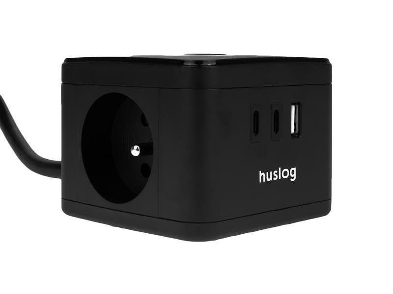 Predlžovací kábel HUSLOG Smart Black 1,4m