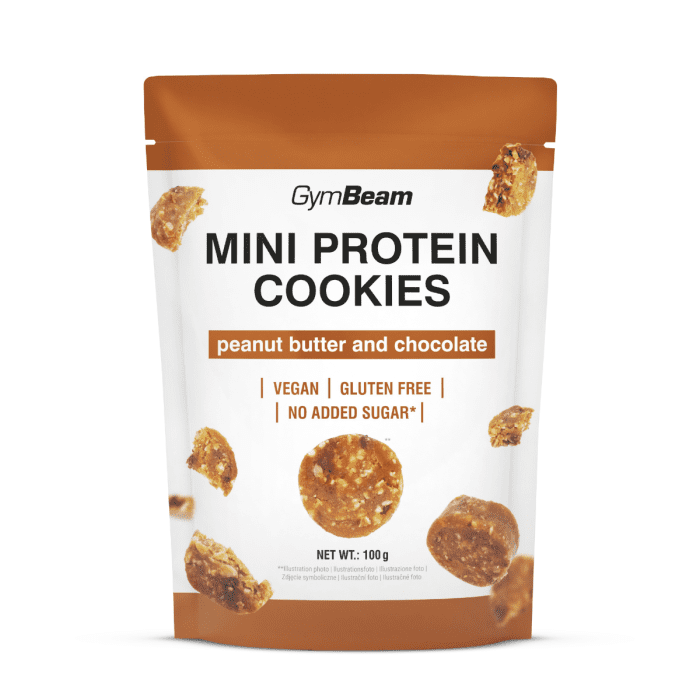 GymBeam Mini Protein Cookies 100 g arašidové maslo a slaný karamel