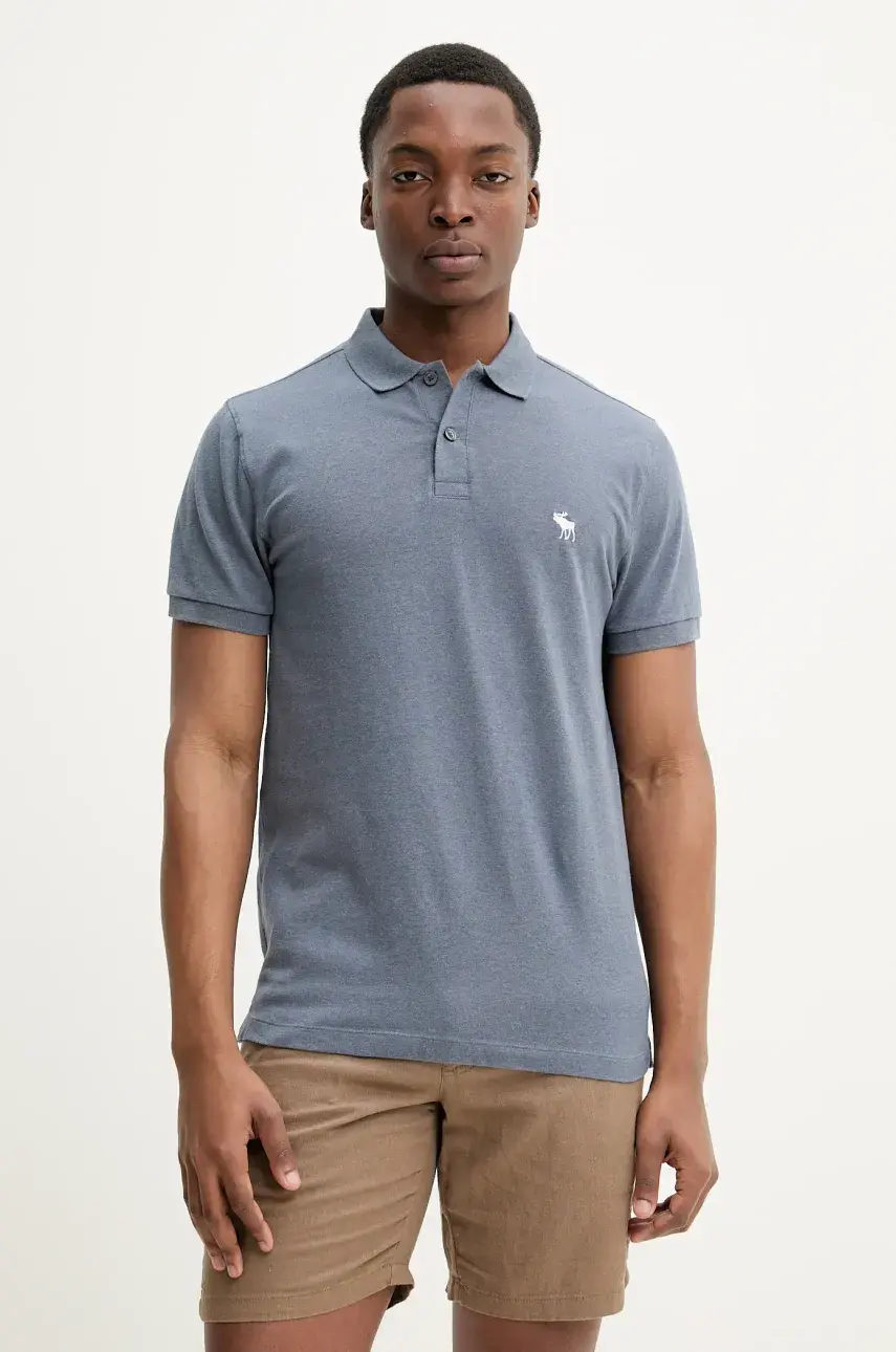Polo tričko Abercrombie & Fitch pánske, šedá farba, jednofarebné, KI124-5182