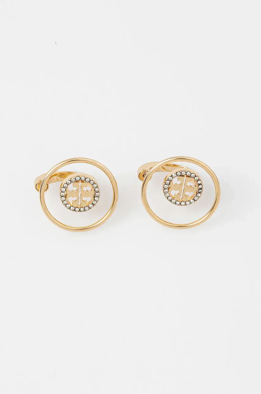 Pozlátené náušnice Tory Burch Miller Pave 164638-783