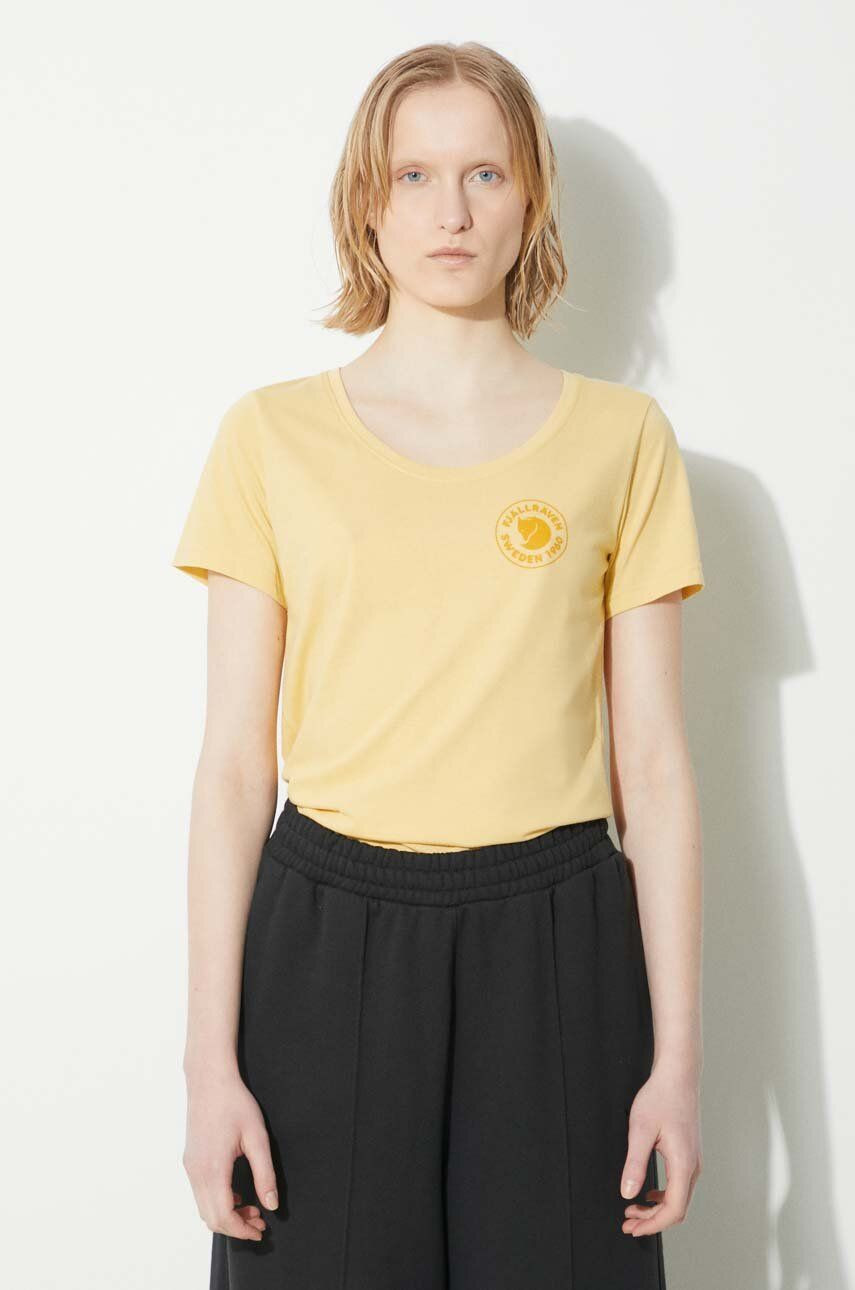 Tričko Fjallraven 1960 Logo T-shirt W dámske, žltá farba, F83513.133