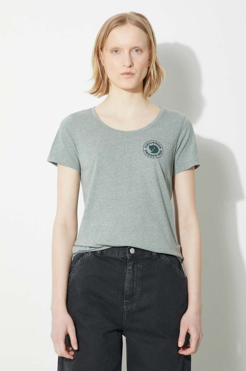 Tričko Fjallraven 1960 Logo T-shirt W dámske, zelená farba, F83513.614.999