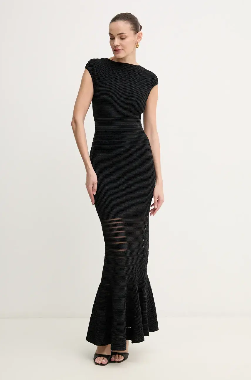 Šaty Herve Leger Camila čierna farba, maxi, priliehavá, MOS8513513