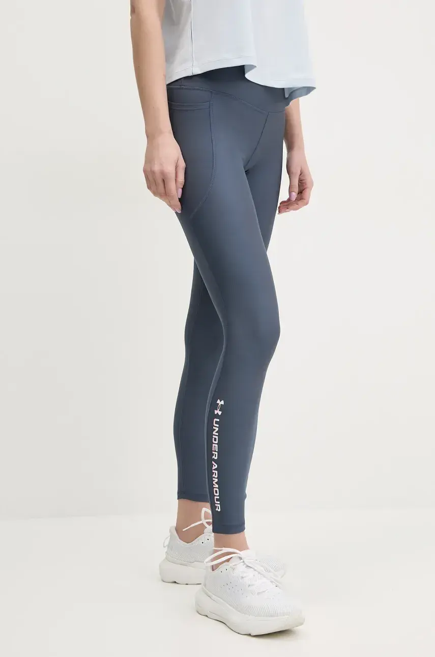 Tréningové legíny Under Armour dámske, tmavomodrá farba, s potlačou, 6001621