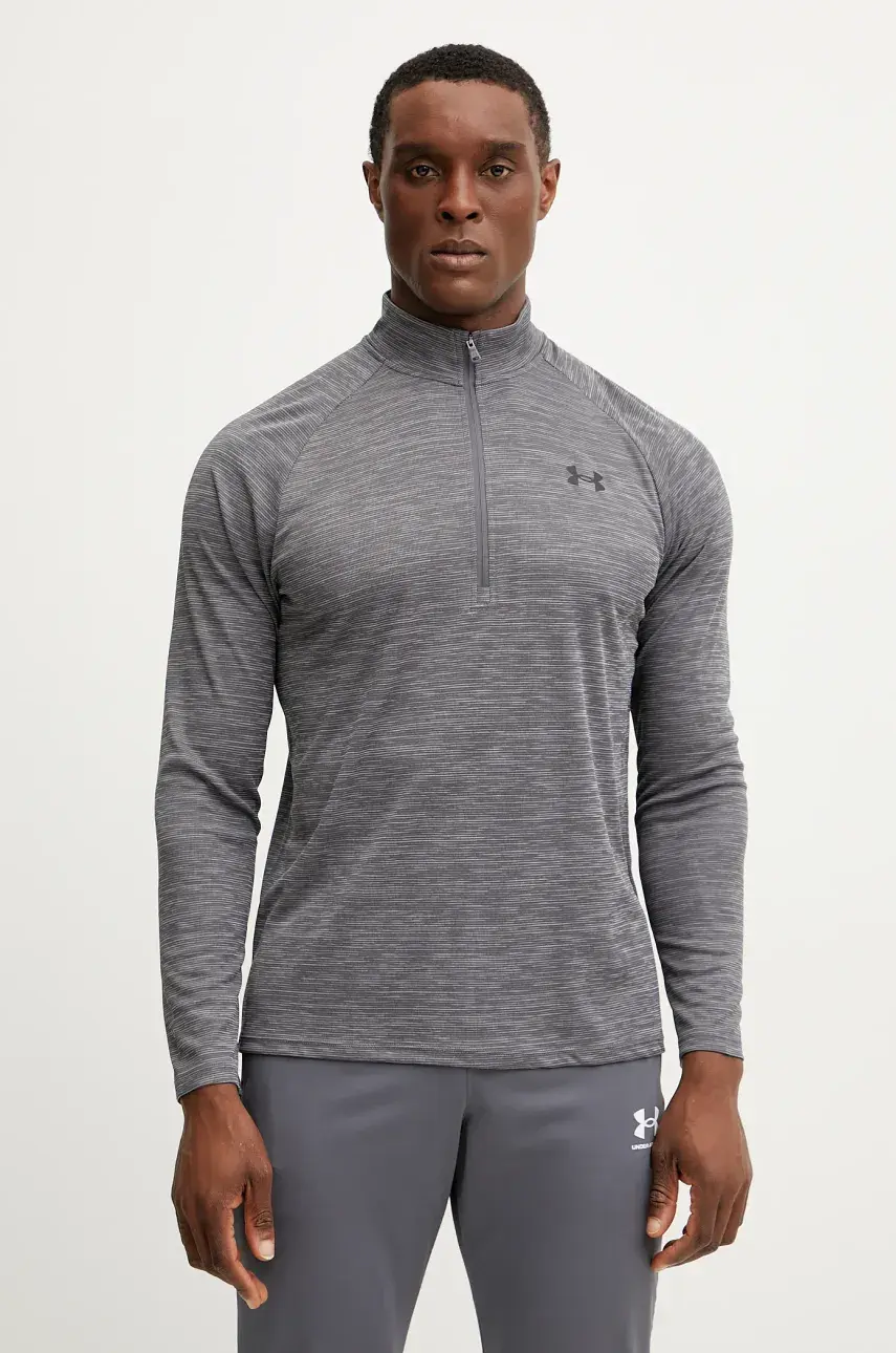 Tréningová mikina Under Armour Tech Textured šedá farba, vzorovaná, 1382797
