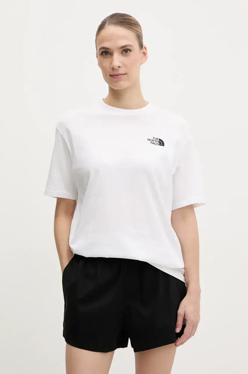 Bavlnené tričko The North Face Essential dámske, biela farba, NF0A87NQFN41