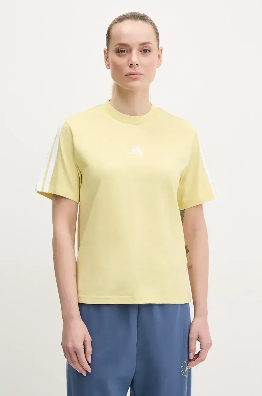 Bavlnené tričko adidas Essentials dámske, žltá farba, JM2406