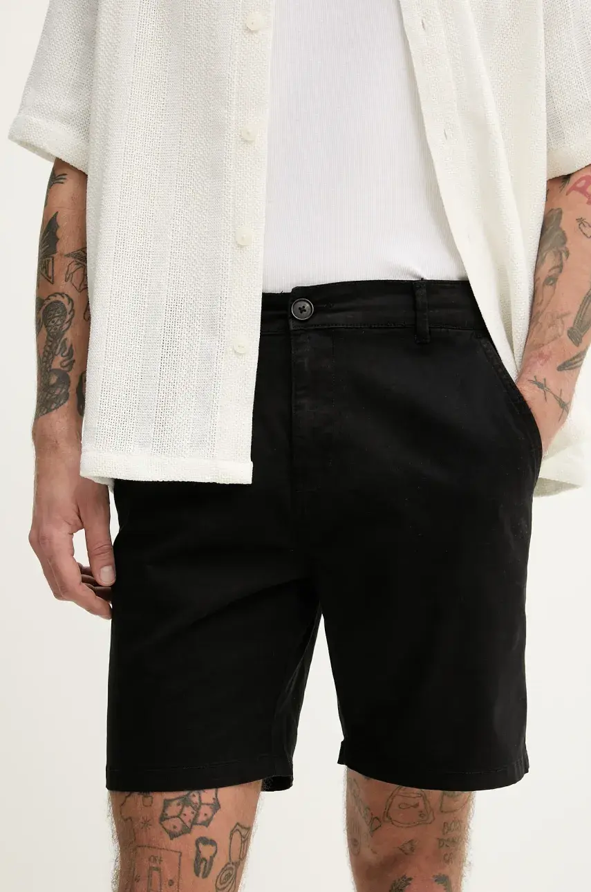 Šortky Resteröds Chin shorts pánske, čierna farba, 55251.6410