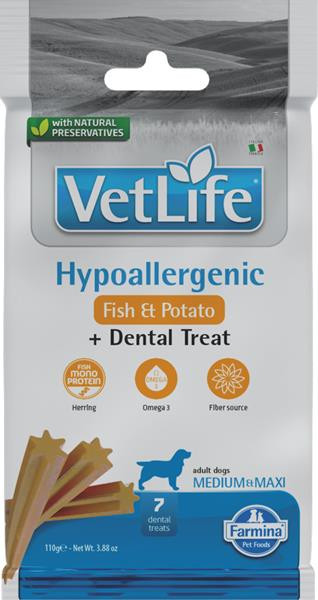 Farmina Vet Life Dog Hypo Fish Potato Adult medium & maxi maškrta pre psy 110g