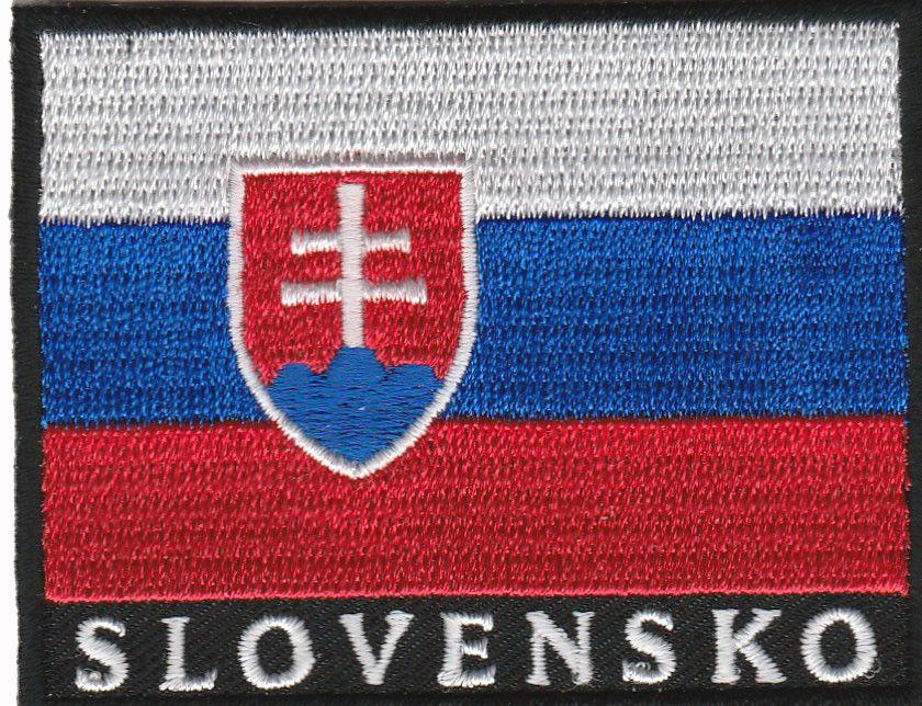 Nášivka vlajka s nápisom Slovensko 7x5,5 cm