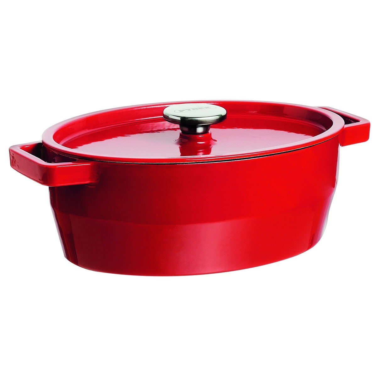Pyrex Liatinový kastról s pokrievkou 4 l, 29 x 21 cm, červená, 4 l