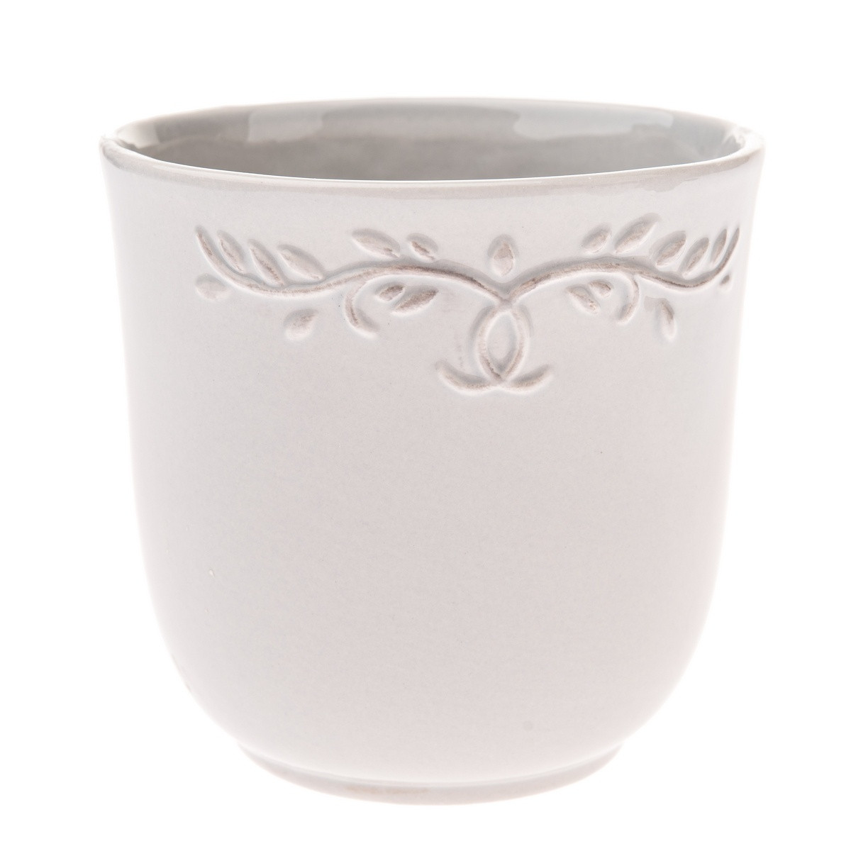 Keramický obal na kvetináč Ramillete biela, 13 x 12, 6 cm
