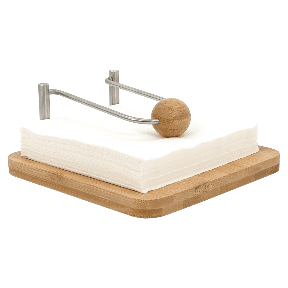 Stojan na servítky, hnedá/strieborná, PAPINO