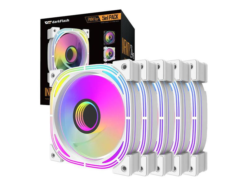 Súprava PC ventilátorov DARKFLASH INF24 ARGB 5v1 White