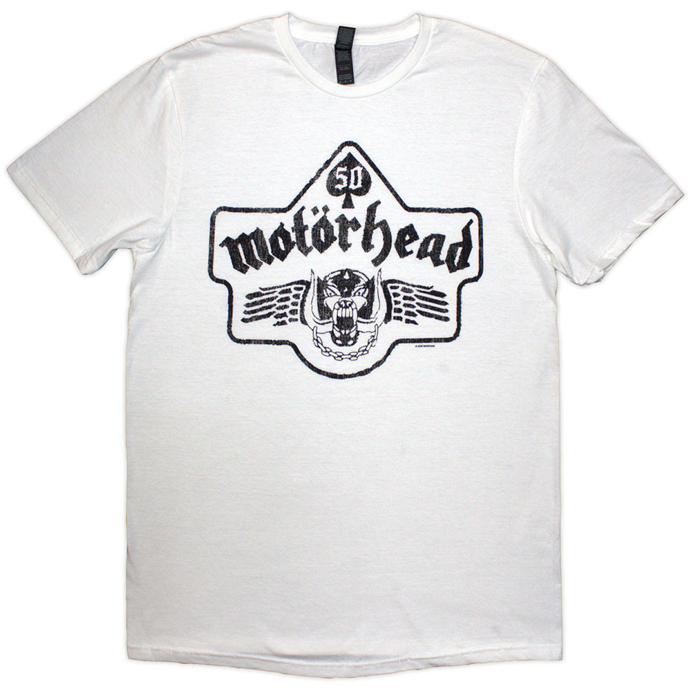 Motörhead tričko 50 Years Ace Wings Emblem Biela S