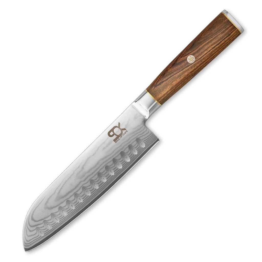 Santoku knife SOK COCOBOLO WHITE DAMASCUS 18 cm, hnedá, Dellinger