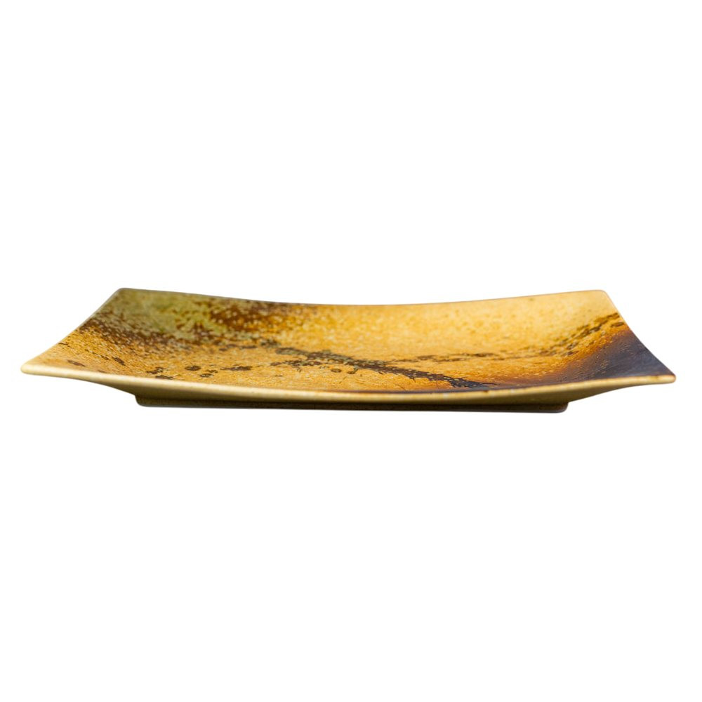 Servírovací tanier WABI SABI 33 x 19 cm, hnedá, keramika, MIJ