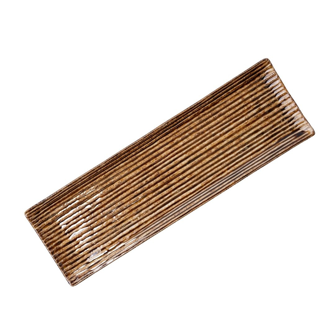 Servírovací tanier CONTOUR 33 x 10,5 cm, jantárová, keramika, MIJ