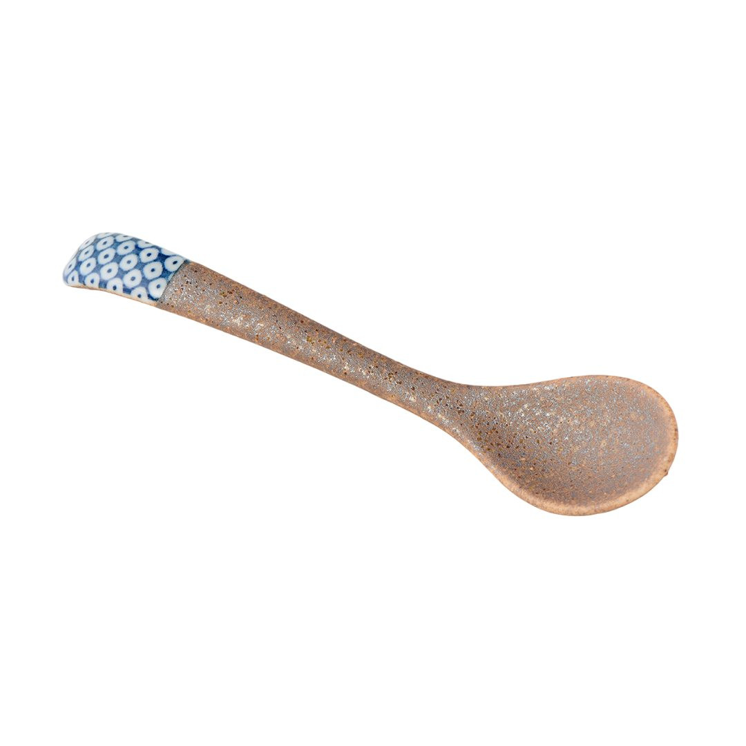Jedálenská lyžica SHIBORI 12,5 cm, modrá, keramika, MIJ