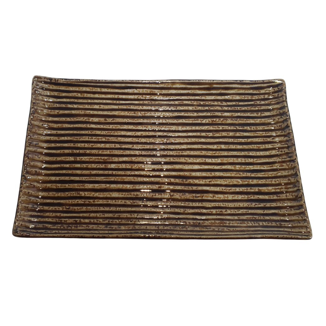 Servírovací tanier CONTOUR 24 x 15 cm, jantárová, keramika, MIJ