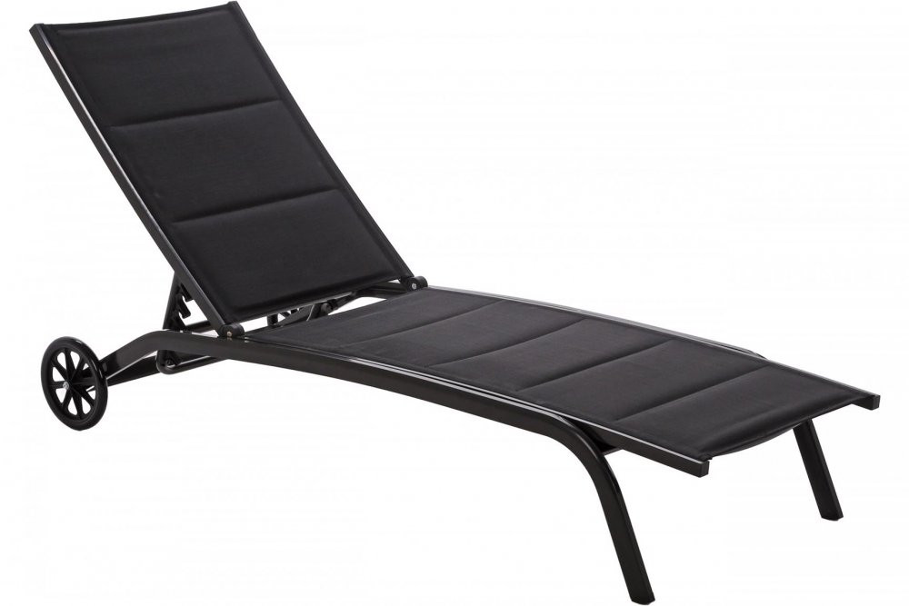 Polohovacie záhradné lehátko s kolieskami