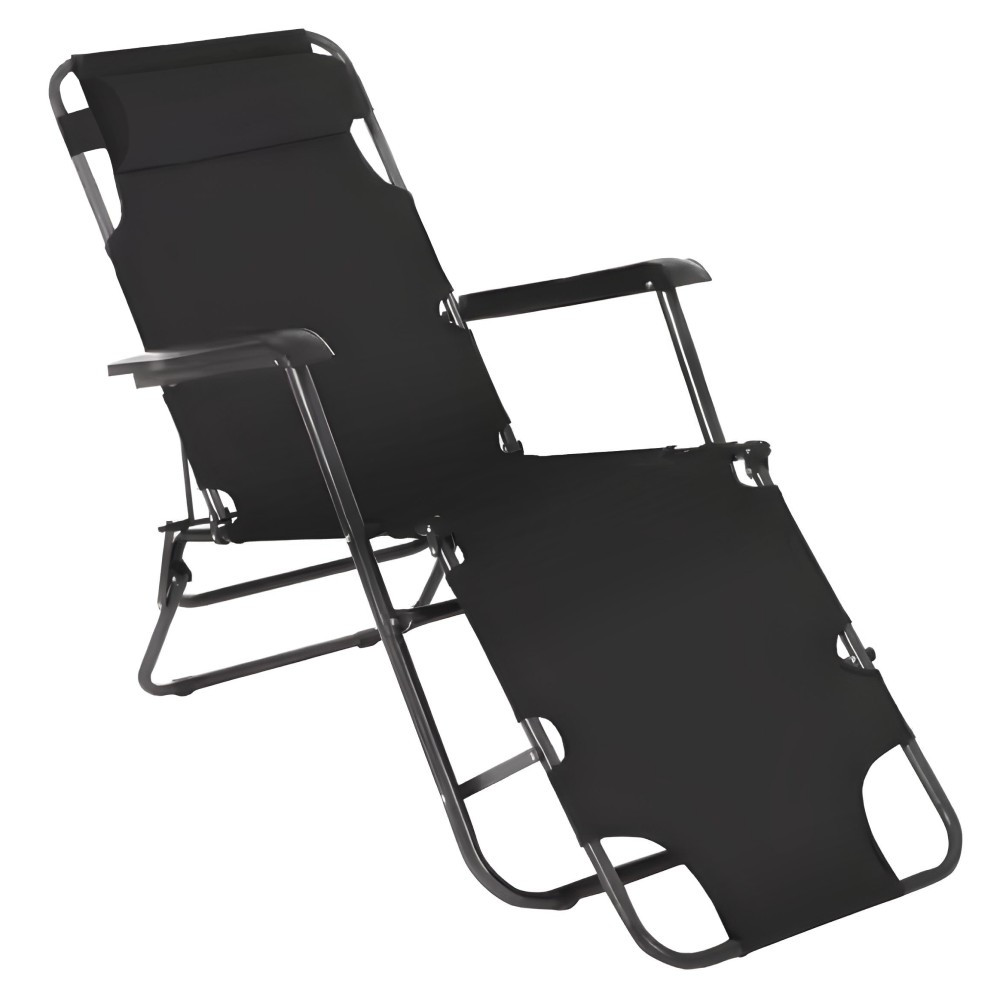 KONDELA Reged záhradné lehátko čierna