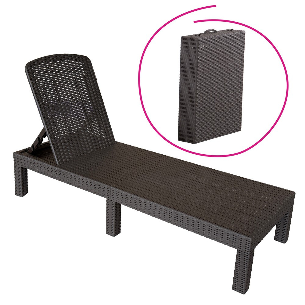 KONDELA Zama záhradné lehátko hnedá