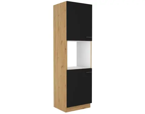 Kuchynská skriňa pre vstavanú rúru Modena,60 cm, dub artisan/čierna%
